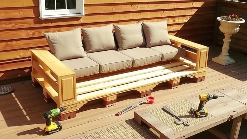 Så bygger du en egen soffa utomhus